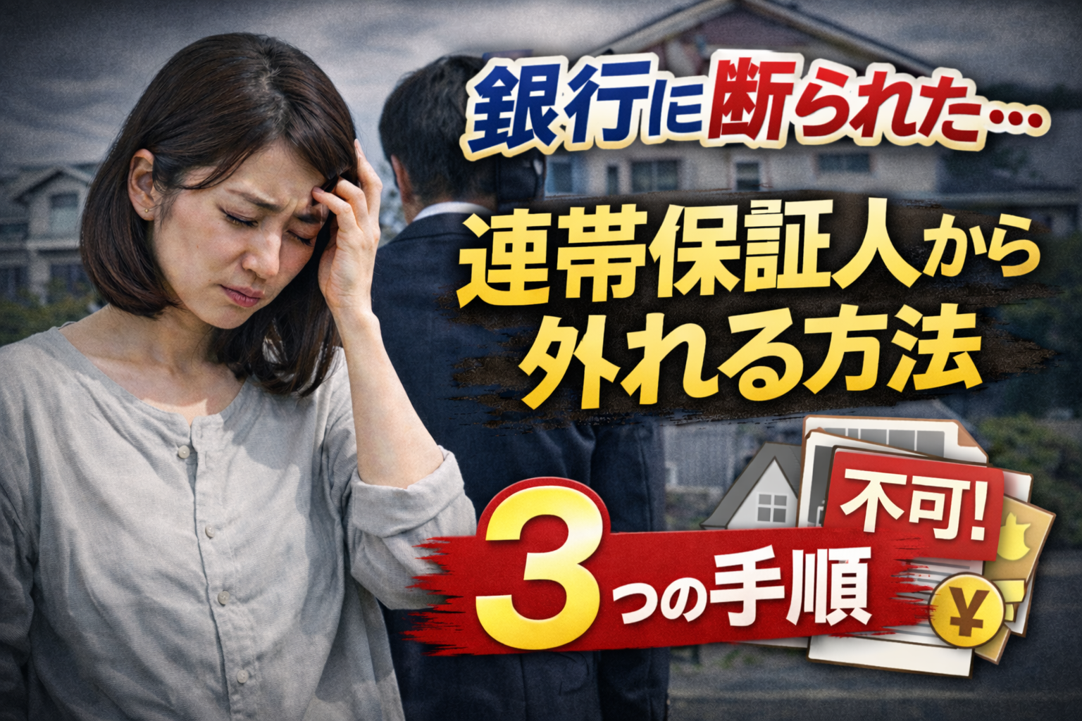 「銀行に断られた」あなたへ。離婚時に住宅ローンの連帯保証人・連帯債務者から外れるための3つの手順