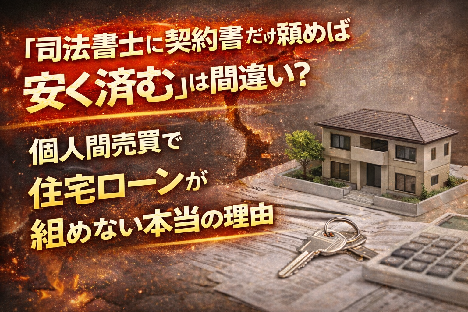 「司法書士に契約書だけ頼めば安く済む」は間違い？個人間売買で住宅ローンが組めない本当の理由