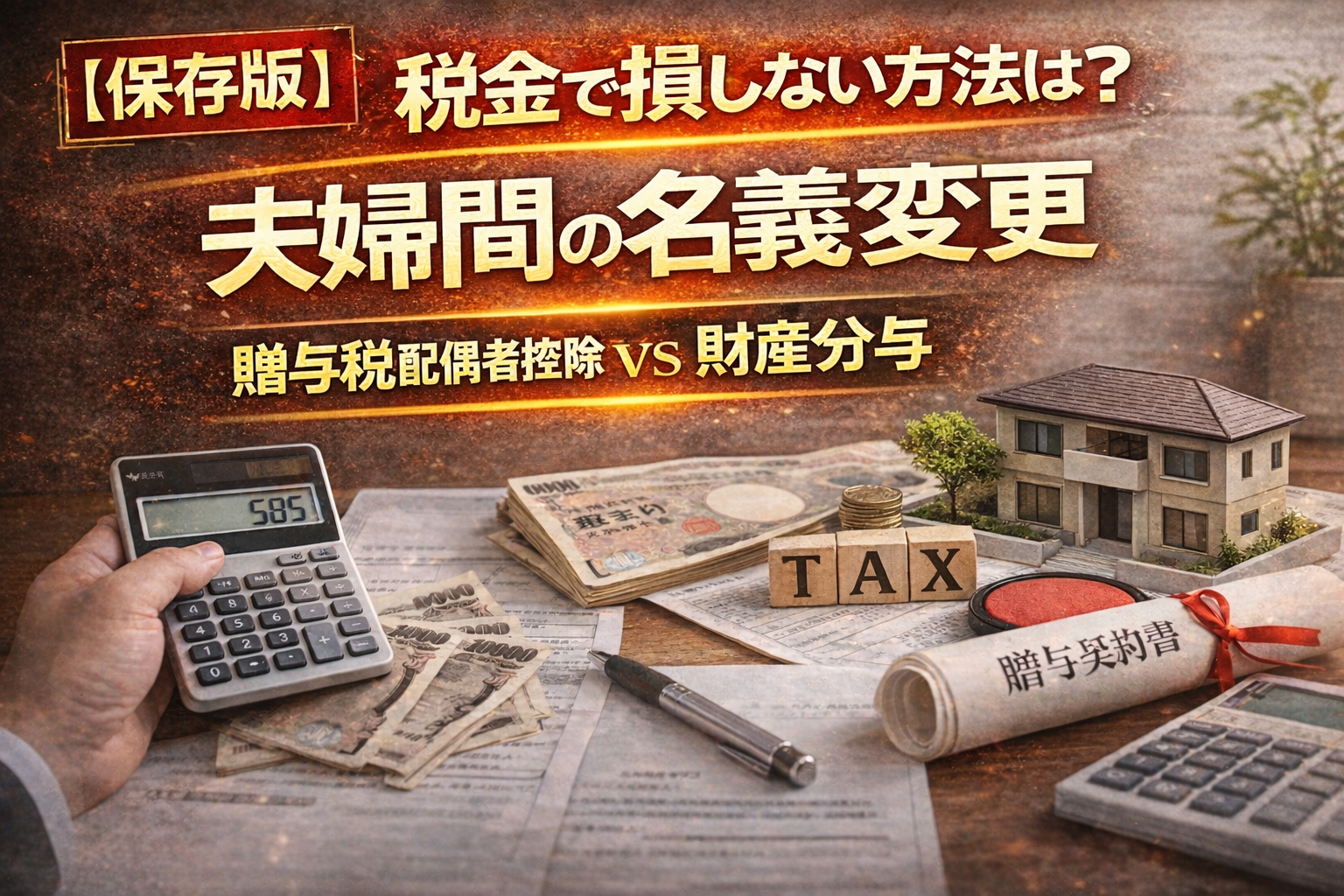 【保存版】夫婦間の名義変更、税金で損しない方法は？「贈与税の配偶者控除」と「財産分与」の違いを徹底解説