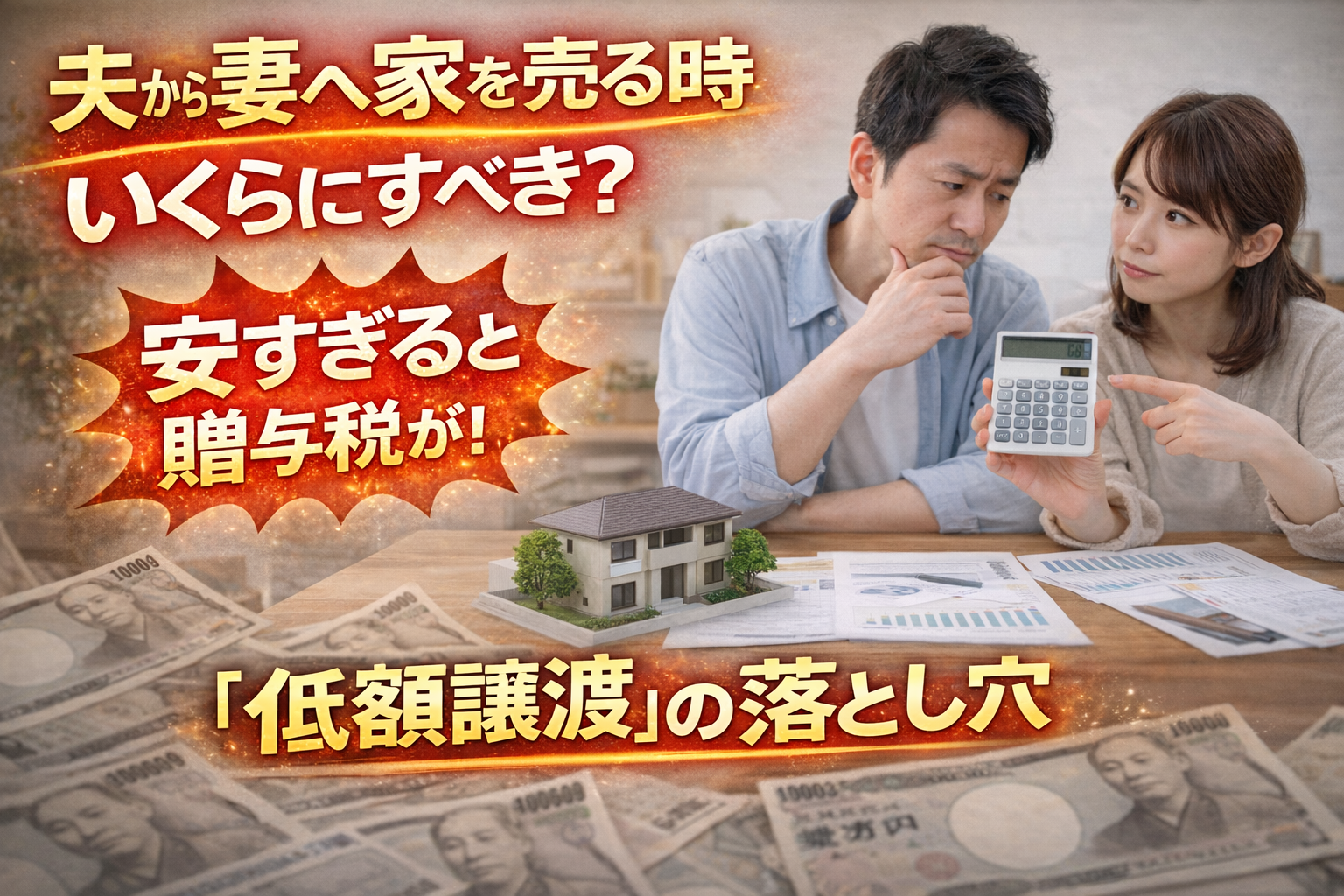 夫から妻へ家を売る時、いくらにすべき？安すぎると贈与税がかかる「低額譲渡」の落とし穴