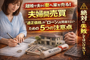 離婚で夫から妻へ家を売る！夫婦間売買で「適正価格」や「ローン」を間違えないための5つの注意点