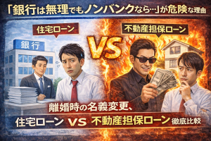 「銀行は無理でもノンバンクなら…」が危険な理由。離婚時の名義変更、住宅ローン vs 不動産担保ローン徹底比較
