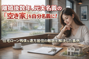 離婚後数年、元夫名義の「空き家」を自分名義に！住宅ローン残債＆遠方居住の難題を解決した事例