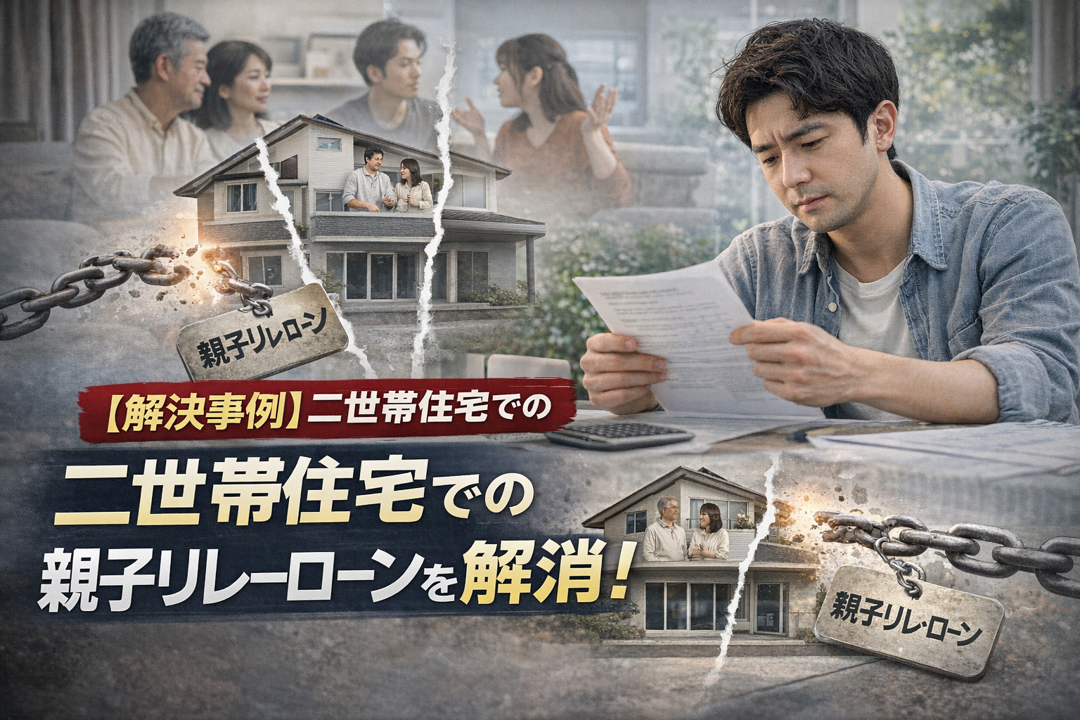 【解決事例】二世帯住宅での離婚。親子リレーローンを解消し、名義と債務を整理した複雑なケース