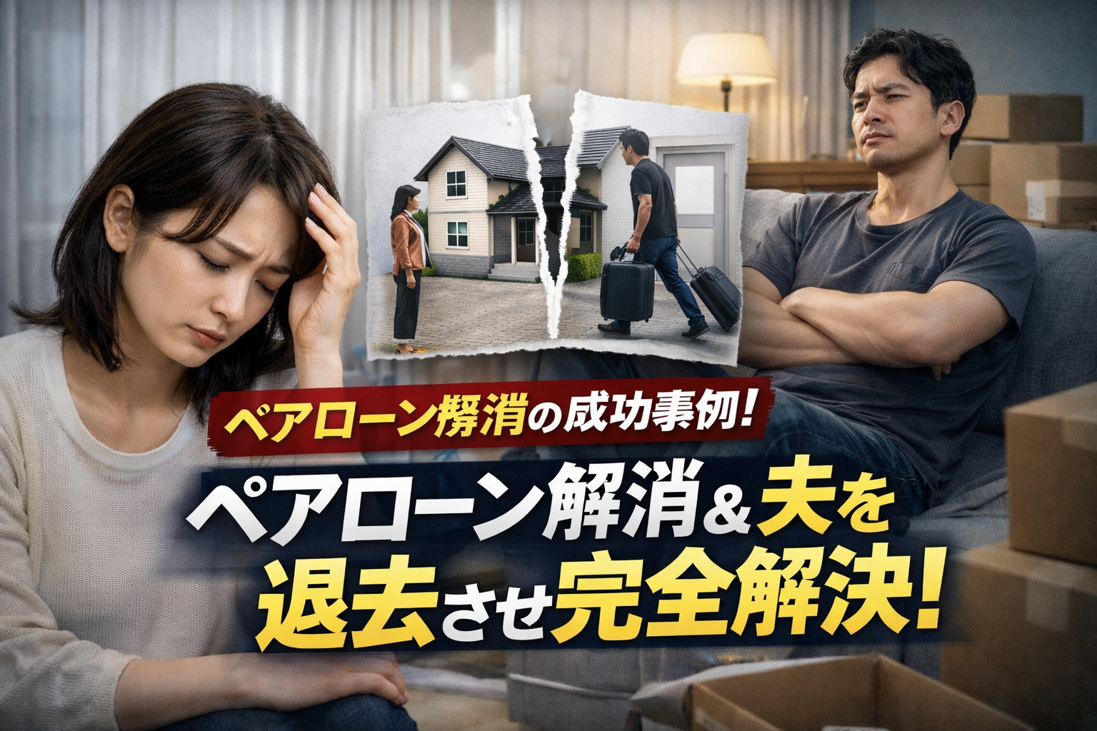 【解決事例】離婚後も夫が出ていかない…ペアローンを解消し、夫に退去してもらい完全解決したケース