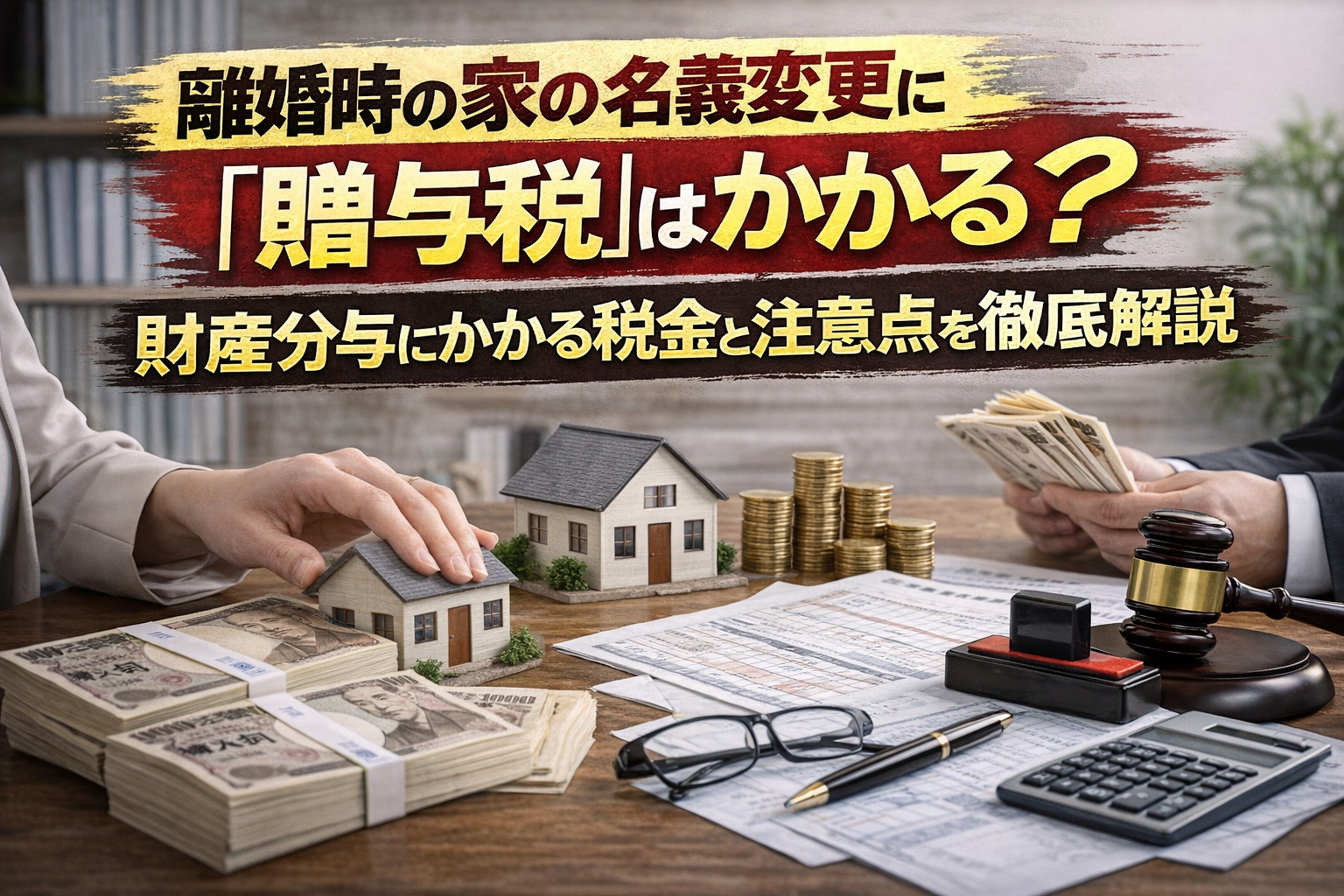 離婚時の家の名義変更に「贈与税」はかかる？財産分与にかかる税金と注意点を徹底解説