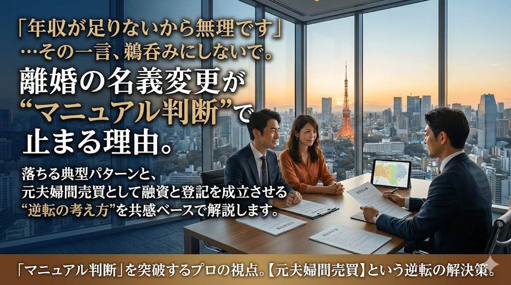 「年収が足りないから無理です」…その一言、鵜呑みにしないで。離婚の名義変更が“マニュアル判断”で止まる理由