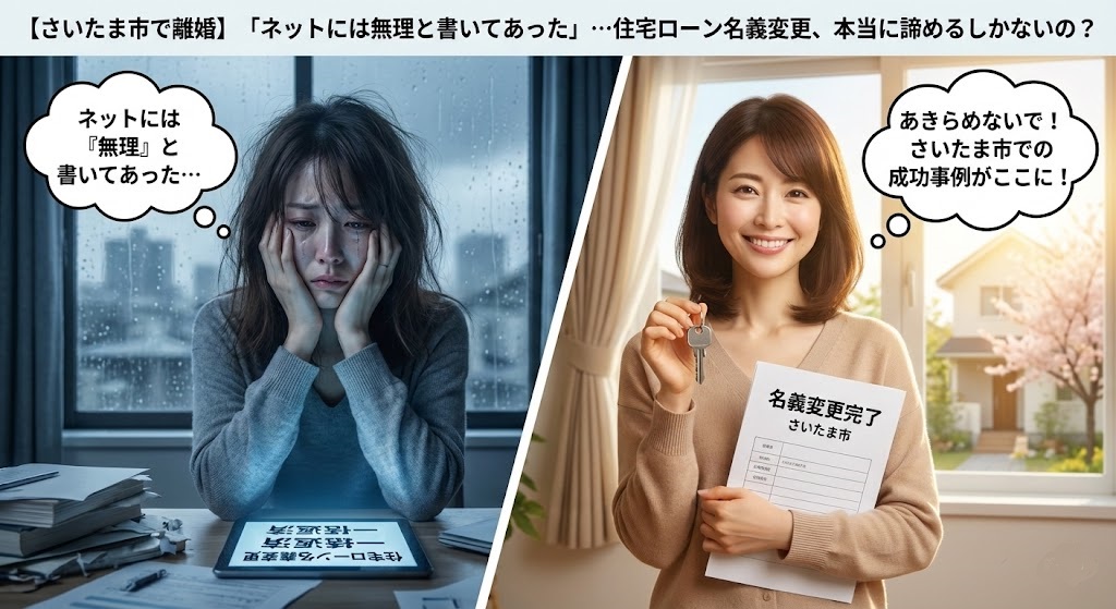 【さいたま市で離婚】「ネットには無理と書いてあった」…住宅ローン名義変更、本当に諦めるしかないの？