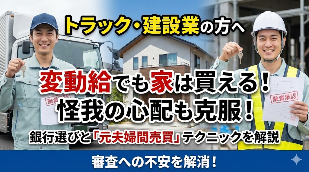 【トラック運転手・建設職の離婚】「歩合給だからローンは無理？」そんなことはありません。高収入を活かして家を買い取る方法