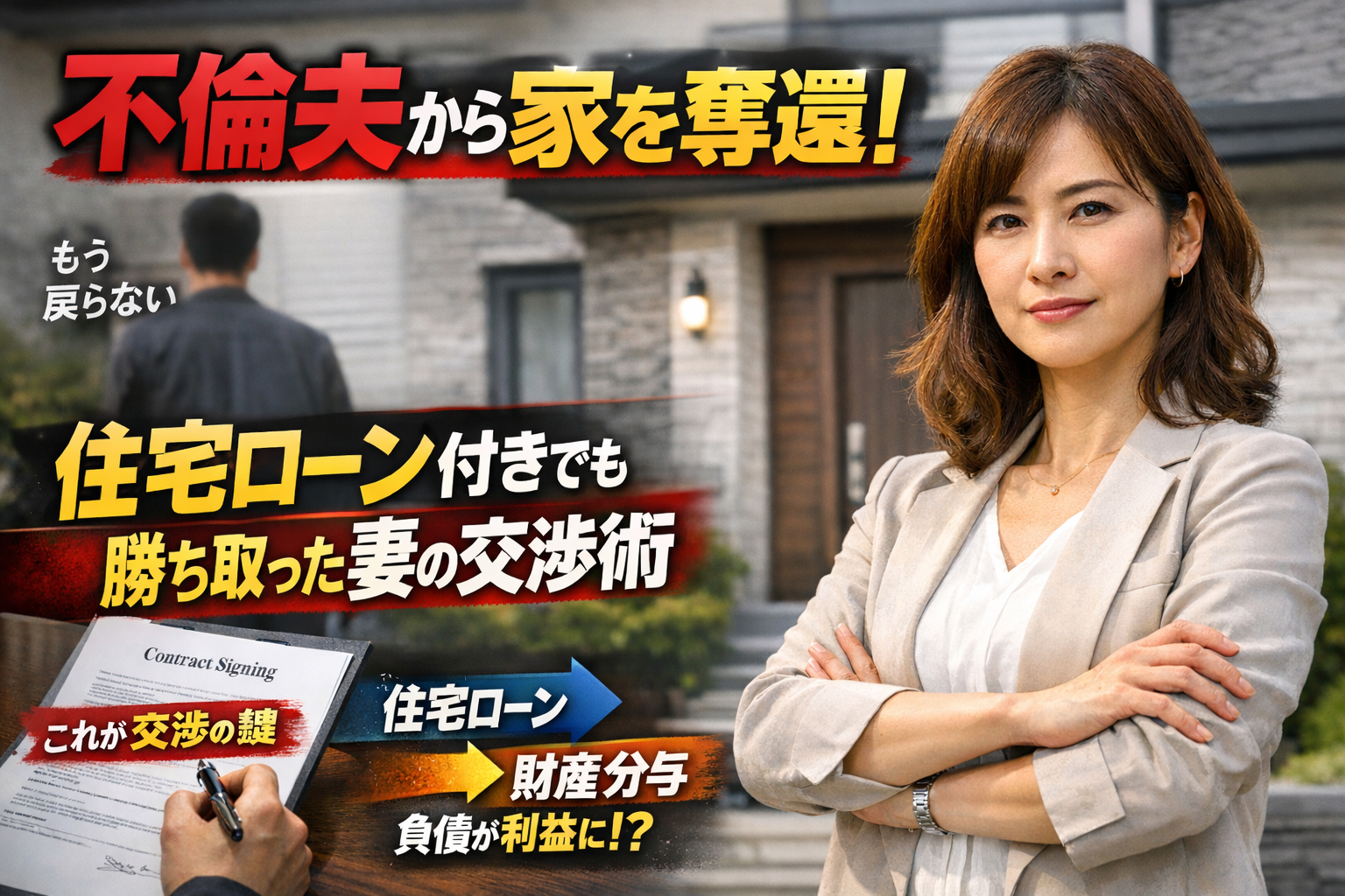 【不倫夫から家を奪還】慰謝料代わりに住宅ローン付きの自宅を「完全獲得」した妻の強気な交渉術