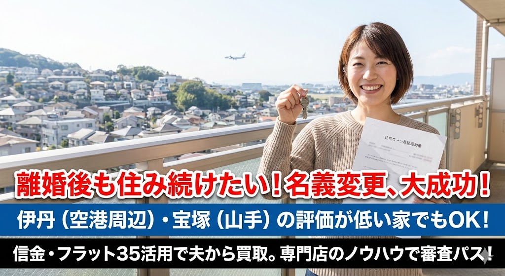 【伊丹・宝塚で離婚】空港近くや山手の家はローンが組めない？「評価が低い物件」を夫から買い取る銀行対策