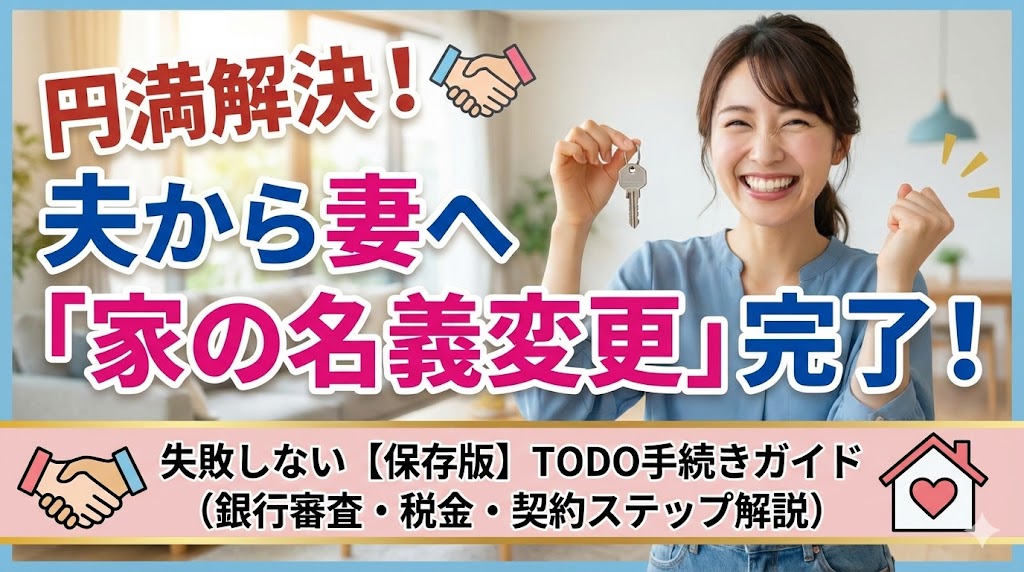 【円満離婚】「家のことは任せたよ」と夫に言われたら？名義変更から税金まで、損しないためのTODOリスト