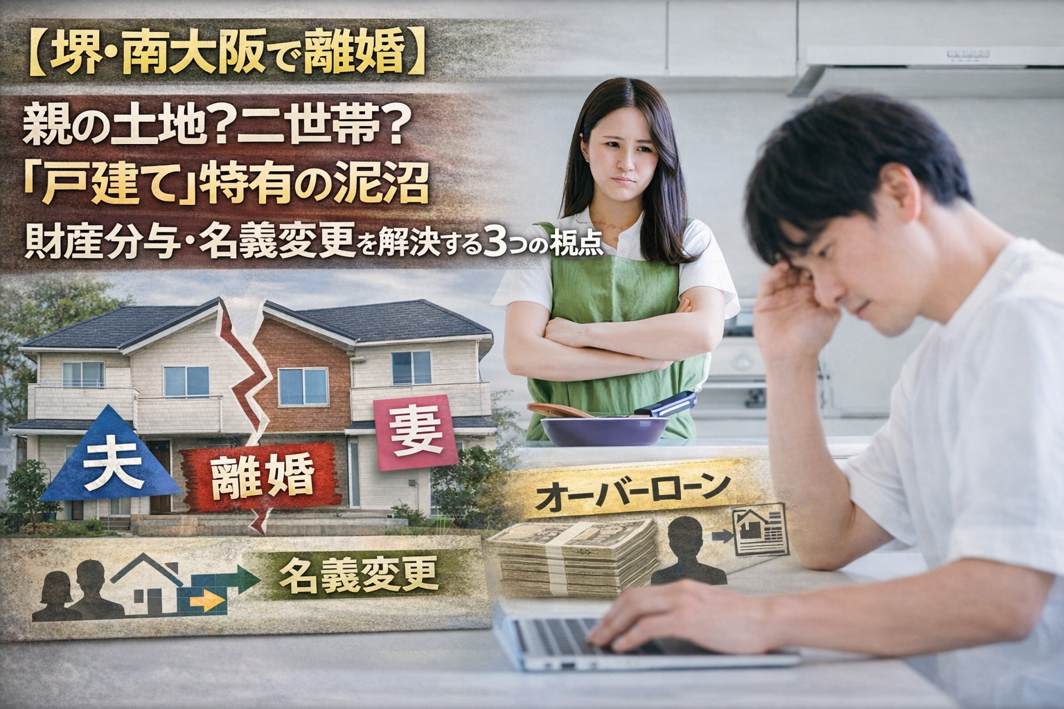 【堺・南大阪で離婚】親の土地？二世帯？「戸建て」特有の泥沼財産分与を解決する3つの視点