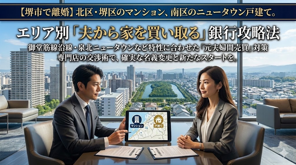 【堺市で離婚】北区・堺区のマンション、南区のニュータウン戸建て。エリア別「夫から家を買い取る」銀行攻略法
