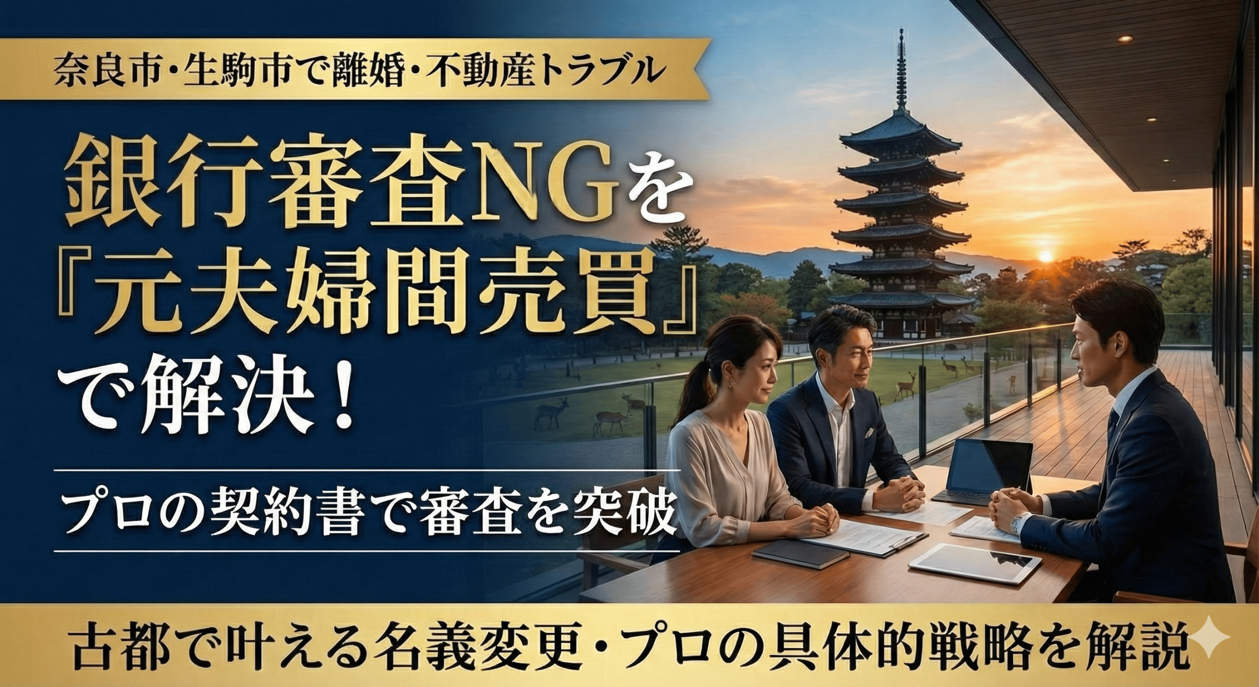 【奈良で離婚】「南都銀行」で門前払い？家の名義変更を「元夫婦間売買」で成功させるプロの手法