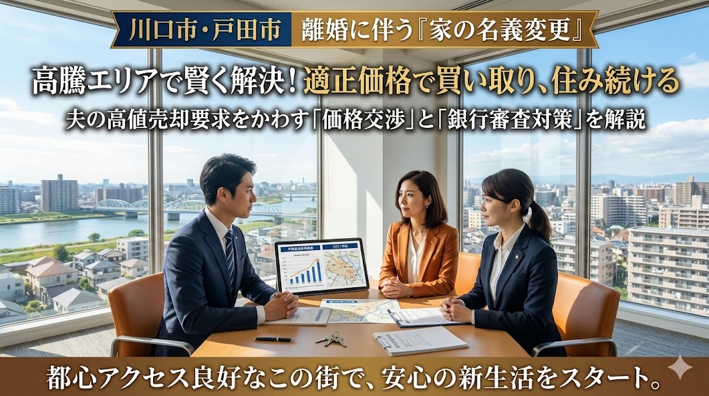 【川口・戸田で離婚】マンション高騰中！「高く売りたい夫」を説得し、妻が適正価格で買い取る交渉術
