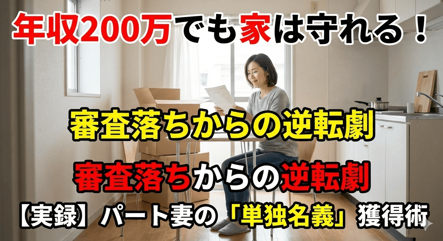 【年収200万・パート】離婚後も家に住みたい！住宅ローン借り換えの審査に落ちた私が「単独名義」を勝ち取った裏ワザ