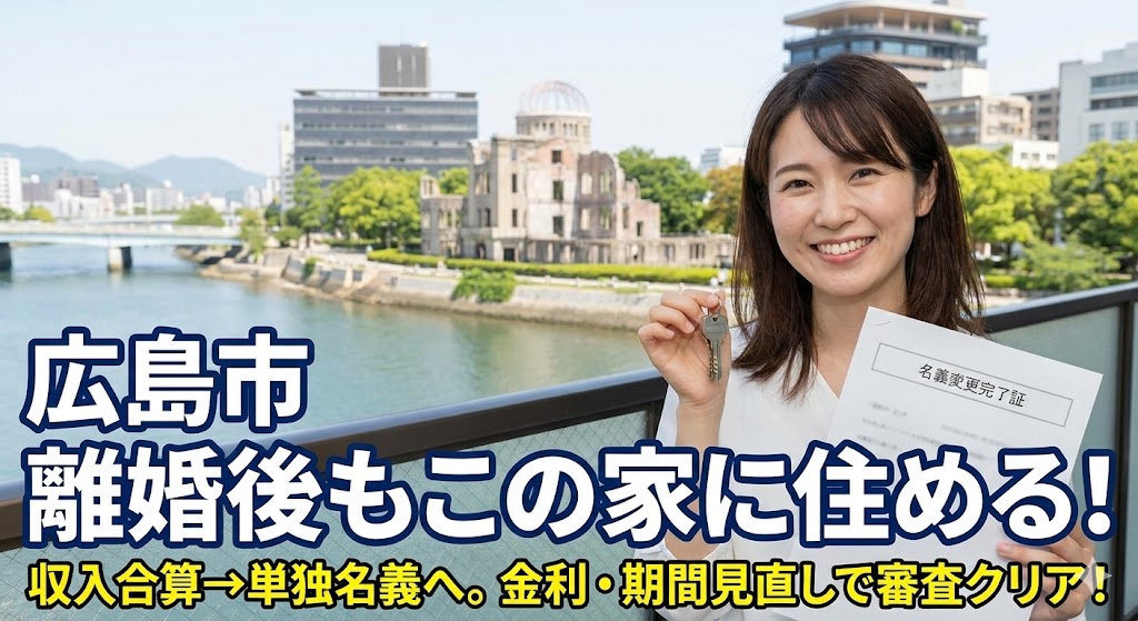 【広島県広島市】「収入合算」で買った家。離婚で夫が抜けても妻単独で審査に通る？連帯債務解消の事例