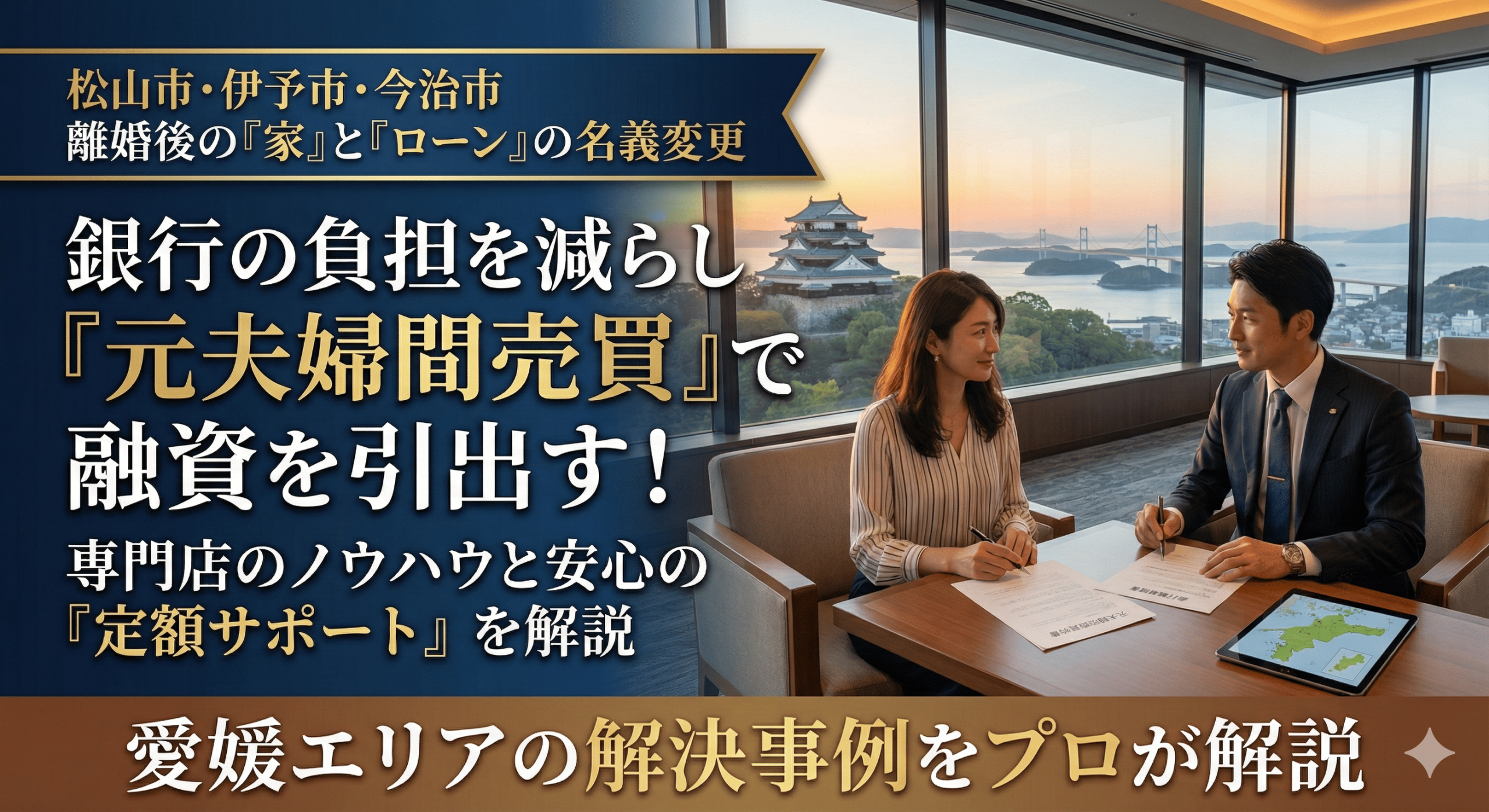 【愛媛・松山で離婚】金融機関の審査で承認を得るには？銀行が嫌がる「名義変更」を回避し、夫から家を買い取るプロの知恵