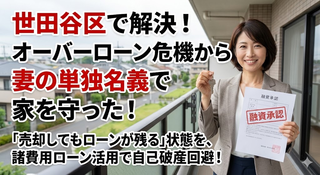 【東京都世田谷区】「売ってもローンが残る…」都内のオーバーローン物件を諸費用ローンで単独名義へ