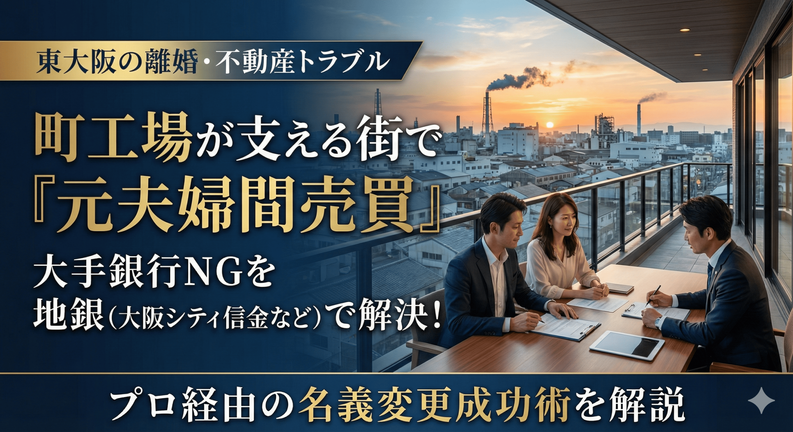 【東大阪で離婚】中小企業の夫から家を買い取りたい！大手銀行NGでも「地元の信金」で審査を通すプロの技