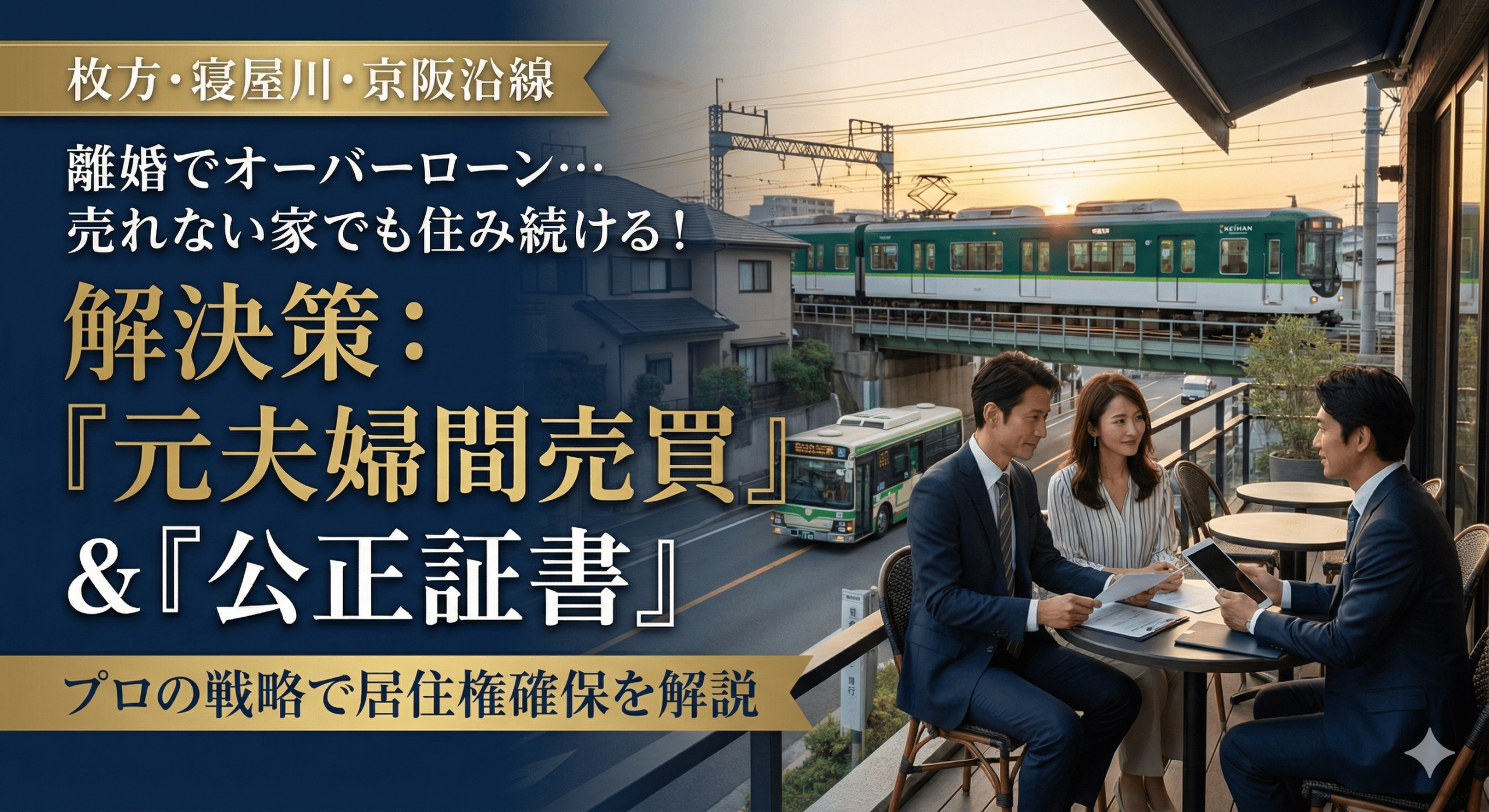 【枚方・寝屋川で離婚】家が売れない！バス便・オーバーローンの自宅を「売買」または「契約」で守る方法
