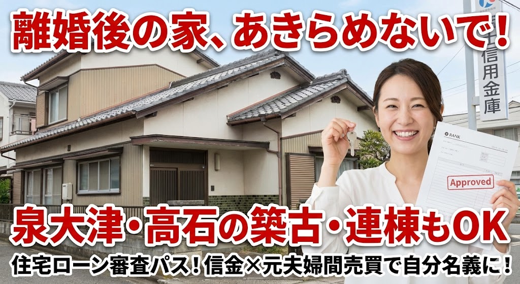 【泉大津・高石で離婚】地元を離れたくない！築古の家でも「信金」活用で夫から買い取る方法