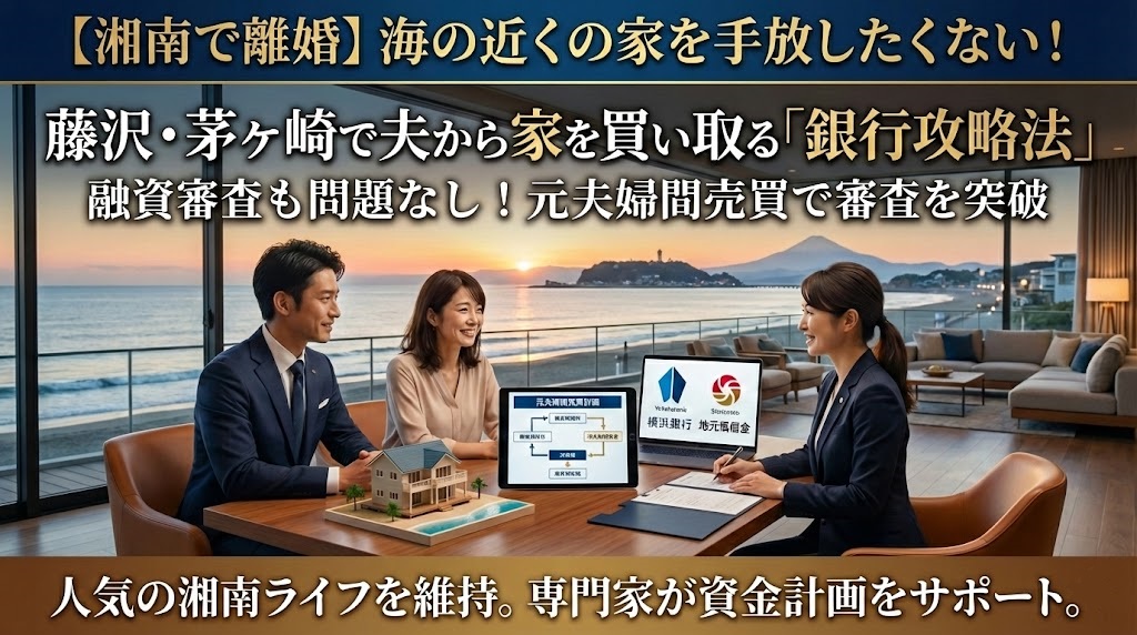 【湘南で離婚】海の近くの家を手放したくない！藤沢・茅ヶ崎で夫から家を買い取る「銀行攻略法」