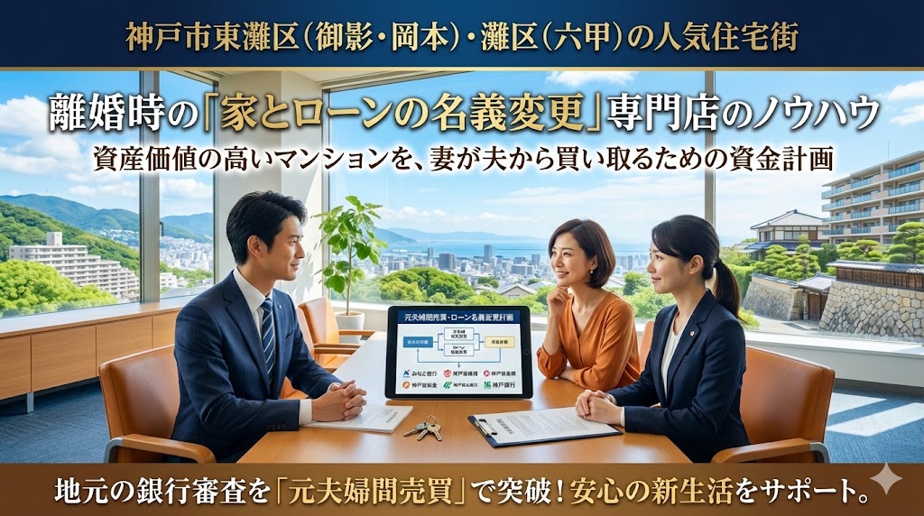 【神戸・東灘区・灘区で離婚】人気校区から離れたくない！資産価値が高い家を夫から買い取る「銀行攻略法」