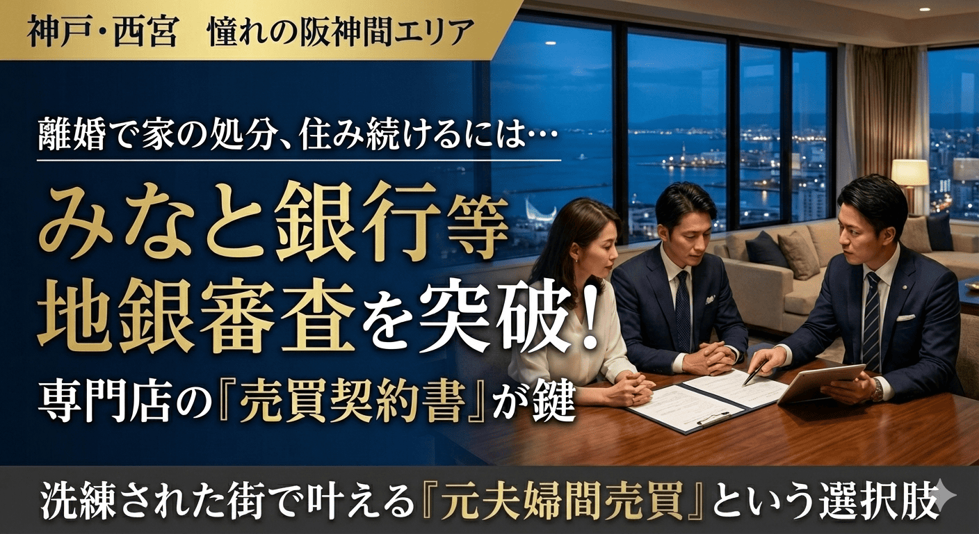 【神戸・西宮で離婚】家を売るか、夫から買うか？人気の阪神間で「住み続ける」ための元夫婦間売買テクニック