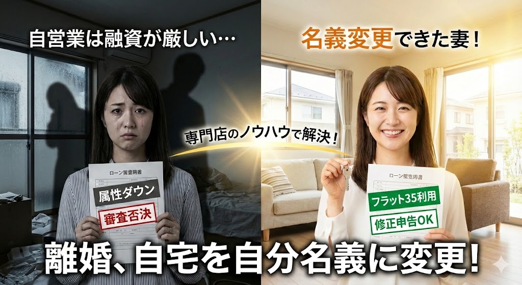 【自営業の妻】夫はサラリーマン、私は個人事業主。離婚時に家のローンを「私名義」にするための審査突破術