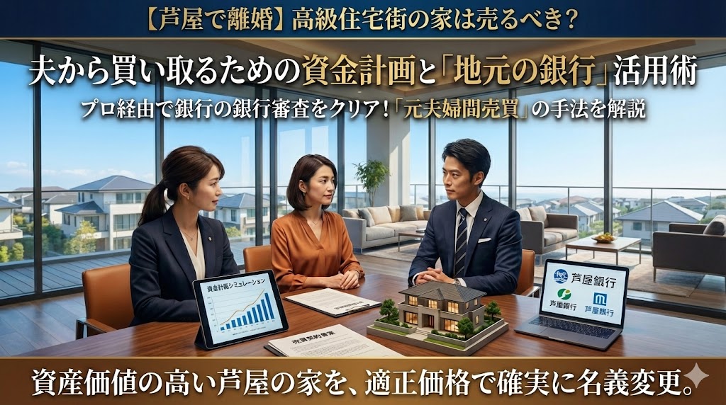 【芦屋で離婚】高級住宅街の家は売るべき？夫から買い取るための資金計画と「地元の銀行」活用術