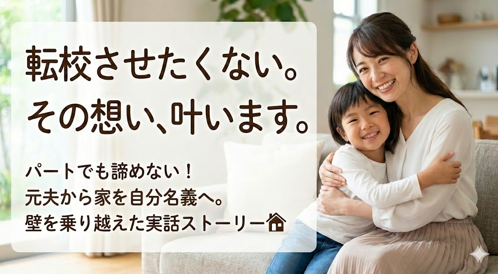 【解決ストーリー】「転校したくない」と泣いた息子。パート主婦の私が、夫から家を買い取って笑顔を取り戻すまでの全記録