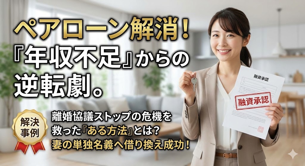 【解決事例】ペアローン解消の壁。「夫の名義を外したい」と銀行に頼んで断られた共働き妻の逆転劇