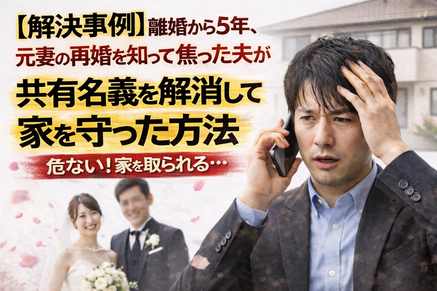 【解決事例】離婚から5年、元妻の再婚を知って焦った夫が、共有名義を解消して家を守った方法