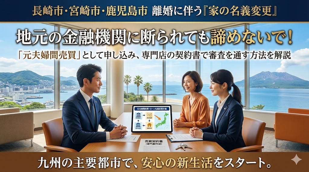 【長崎・宮崎・鹿児島で離婚】地元の金融機関に断られた！保守的な審査を突破し、夫から家を買い取る「売買」テクニック