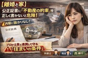 【離婚と家】公正証書に「不動産の約束」を正しく書かないと危険！プロが士業と連携して守る「住まい
