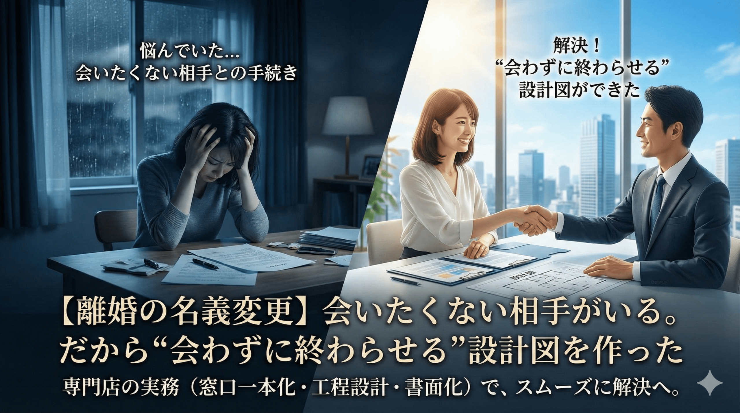 【離婚の名義変更】会いたくない相手がいる。だから“会わずに終わらせる”設計図を作った