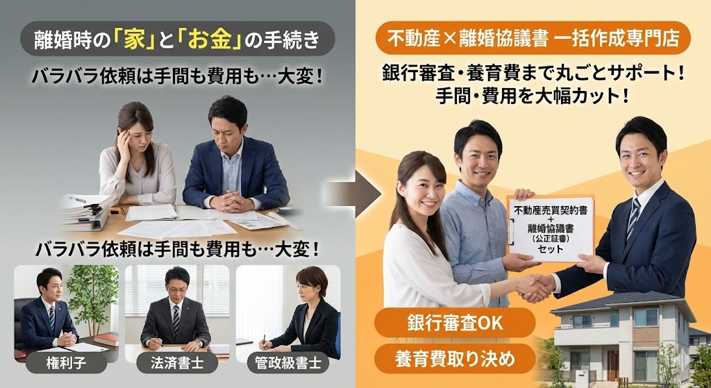 【離婚協議書と家の名義】銀行審査には「契約書」が必要！行政書士と連携したワンストップ・サポートとは