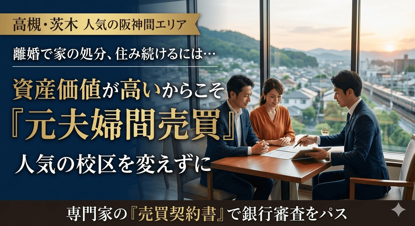 【高槻・茨木で離婚】「JRと阪急の間」は高く売れる？学区を変えずに住み続けるための「夫からの買取」戦略