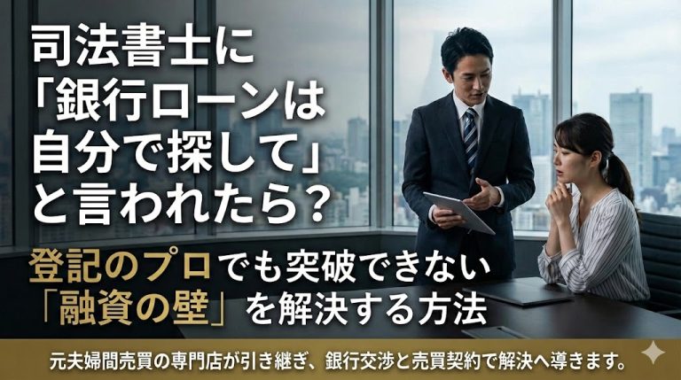 司法書士に「銀行ローンは自分で探して」と言われたら？登記のプロでも突破できない「融資の壁」を解決する方法