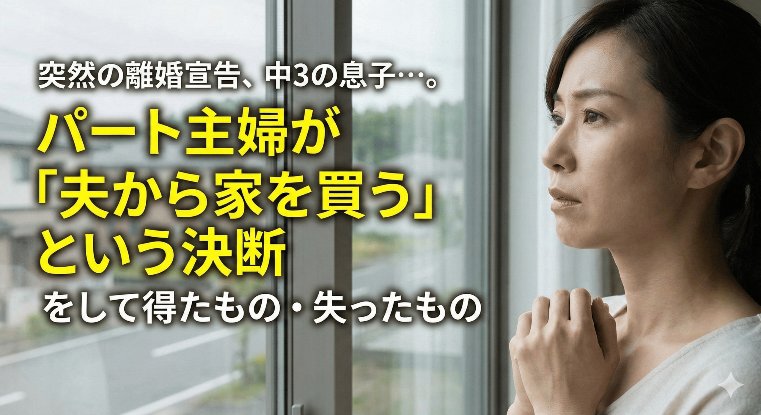 突然の離婚宣告、中3の息子…。パート主婦が「夫から家を買う」という決断をして得たもの・失ったもの