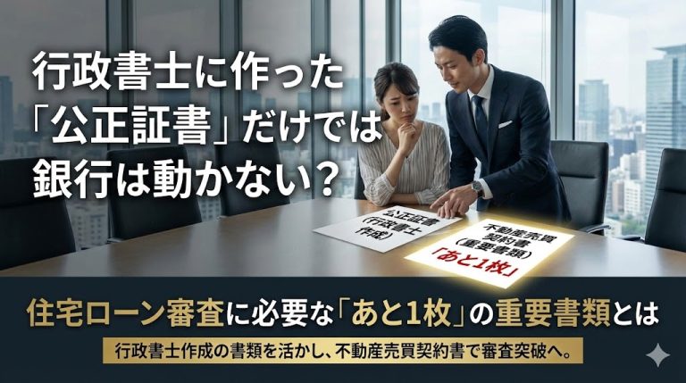 行政書士に作った「公正証書」だけでは銀行は動かない？住宅ローン審査に必要な「あと1枚」の重要書類とは