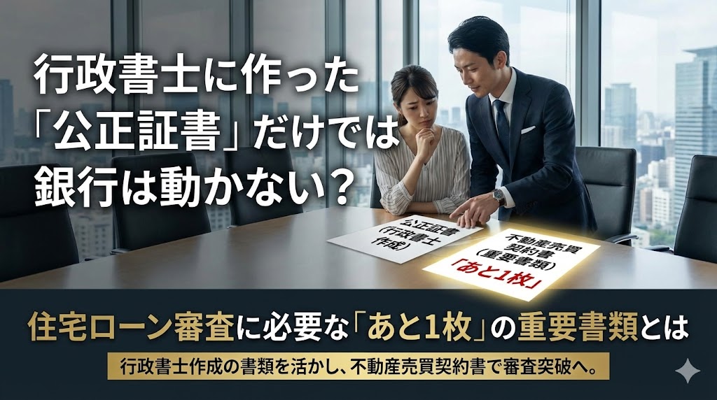 行政書士に作った「公正証書」だけでは銀行は動かない？住宅ローン審査に必要な「あと1枚」の重要書類とは