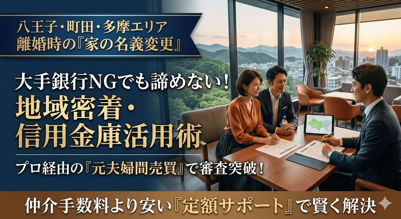 【八王子・町田で離婚】「たましん」活用で夫から家を買う！個人では無理な審査を通す「専門店の定額サポート」