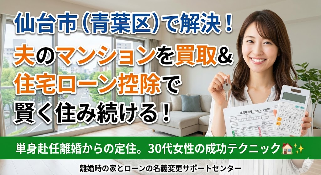 【宮城県仙台市】単身赴任の夫と離婚。仙台のマンションを妻が「住宅ローン控除」フル活用で買い取った事例