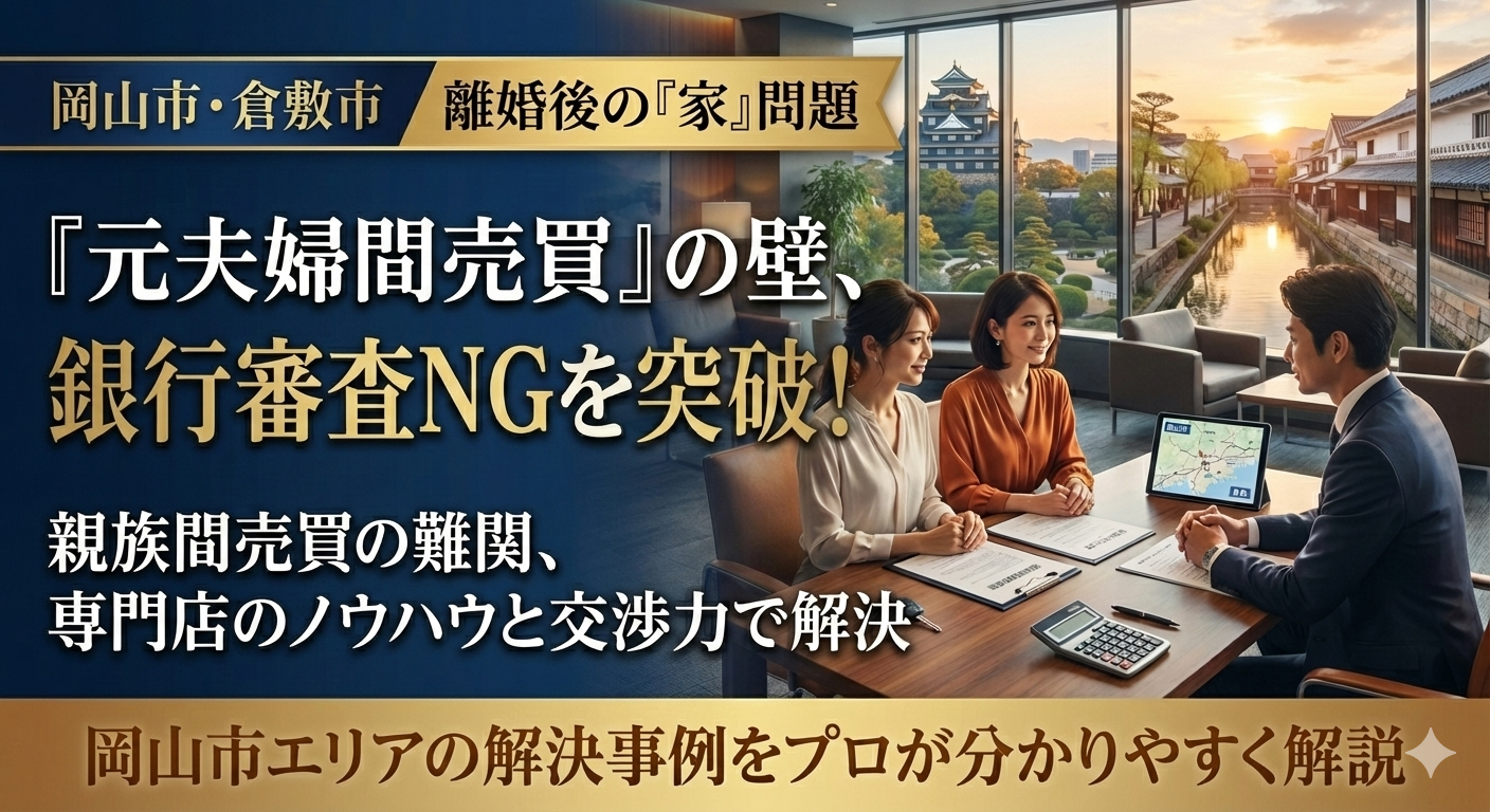 【岡山・倉敷で離婚】マイホームを諦めない！「ちゅうぎん」等で審査を通し、夫から家を買い取る方法