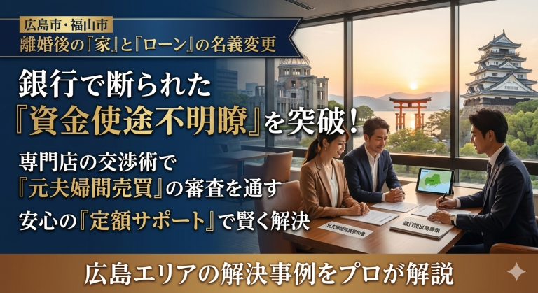 【広島・福山で離婚】金融機関の審査で承認を得るには？銀行が嫌がる「名義変更」を「売買」に変えて家を守る方法