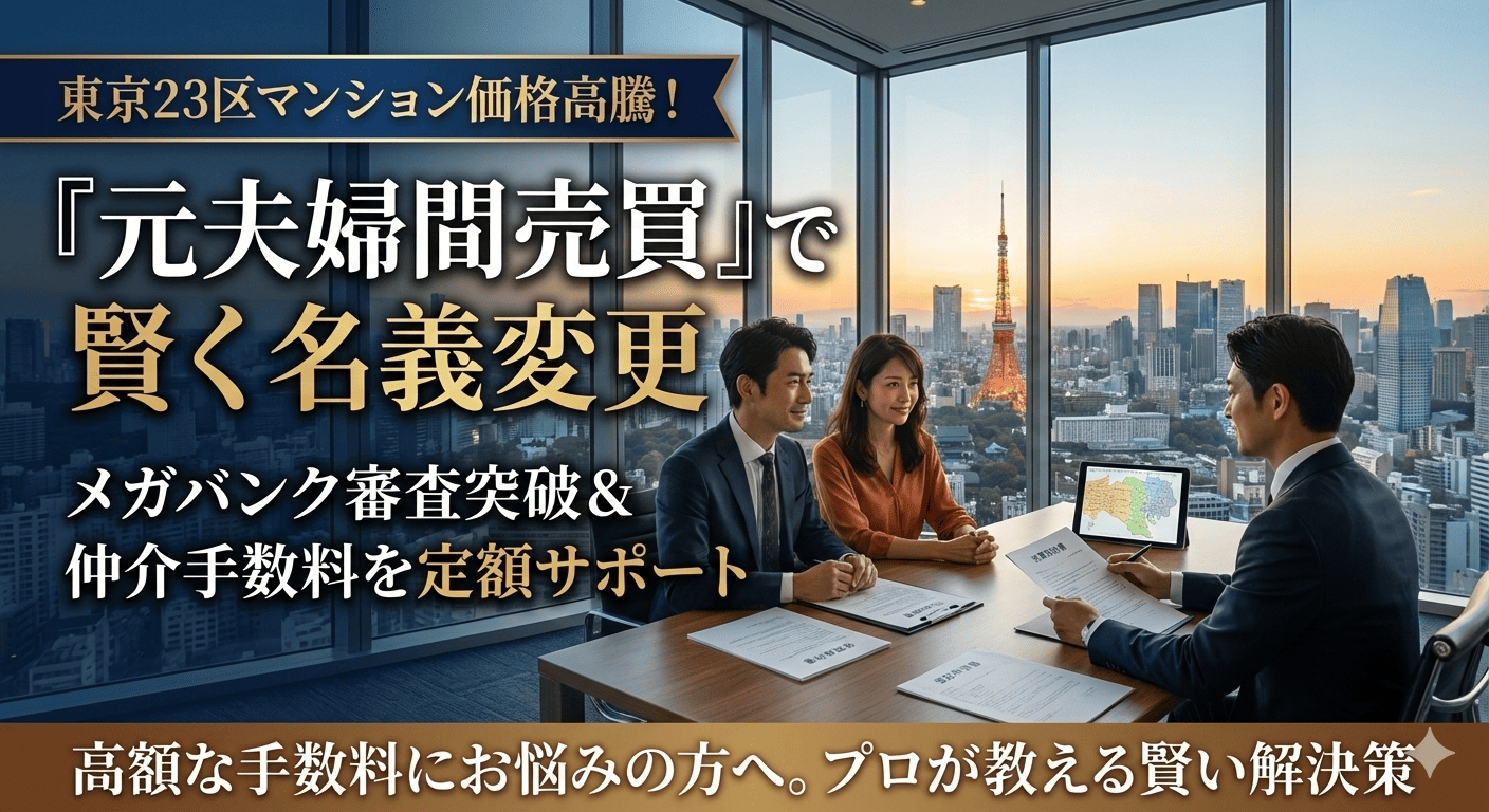 【東京23区で離婚】家が高すぎて「夫からの買取」を諦めない！銀行審査と仲介手数料の壁を破る「定額サポート」とは