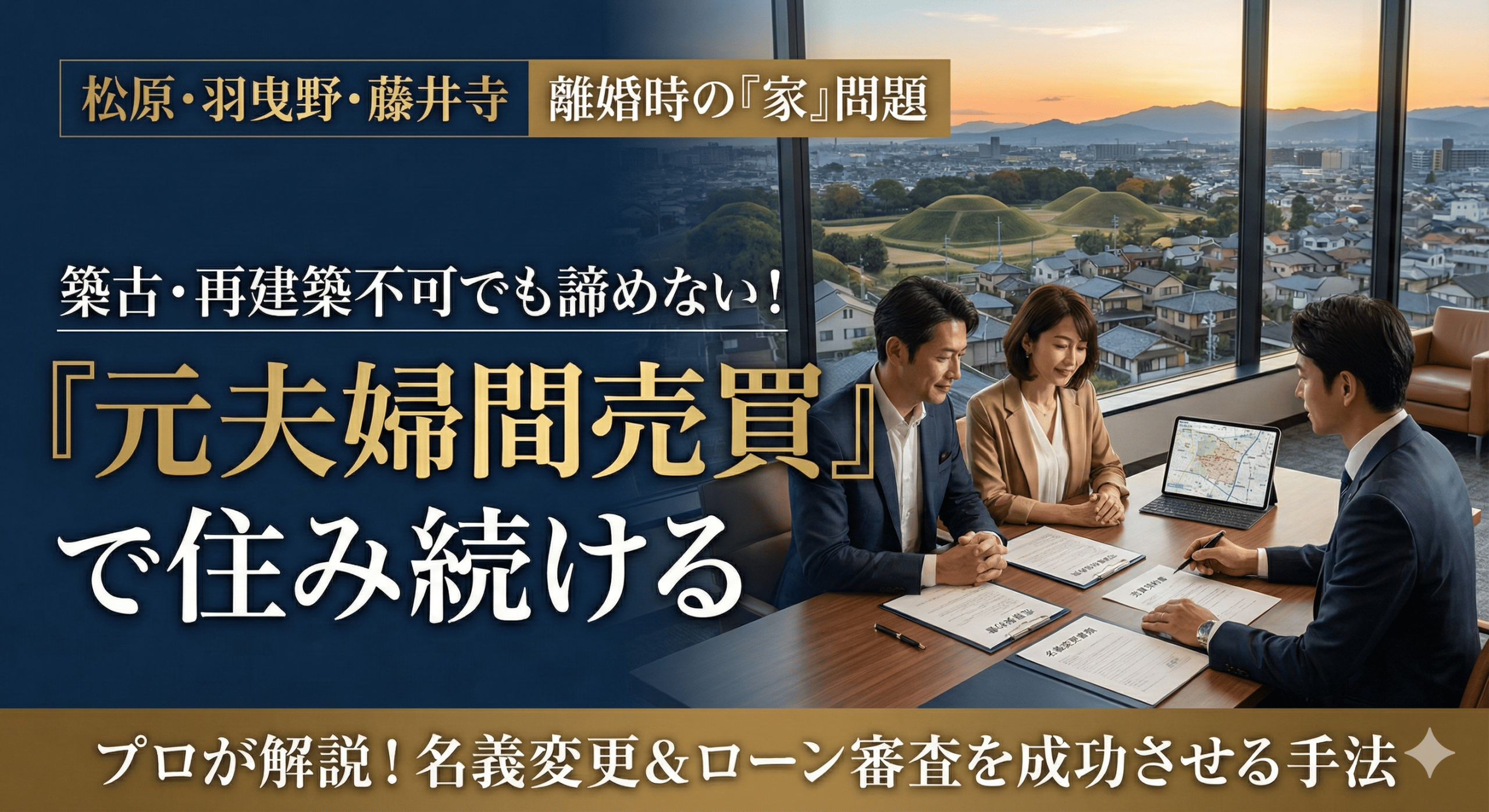 【松原・羽曳野・藤井寺で離婚】古い家は「売る」より「買う」が得？南河内エリア特有の銀行審査と名義変更テクニック